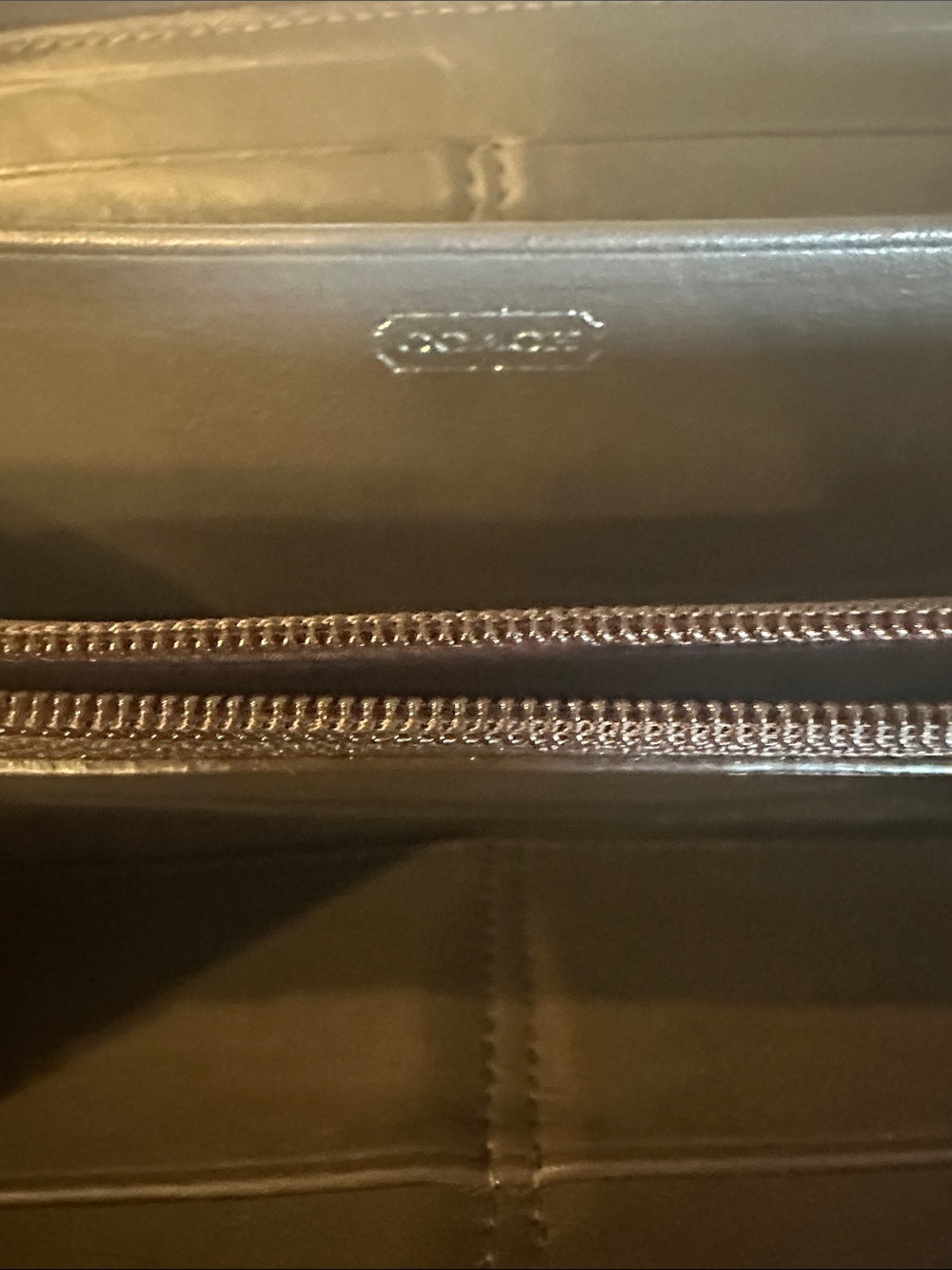 Vintage Coach Long Zip Around Wallet Brown - Picture 8 of 14